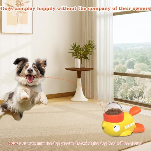 Dog Interactive Treat Dispenser Toy (Yellow)