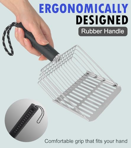 Metal Cat Litter Scoop with Holder (Scoop+Holder)