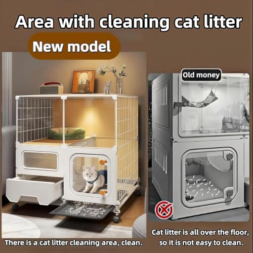 Indoor cat cage with Litter Box (28″(L) x18″(W) x34″(H))