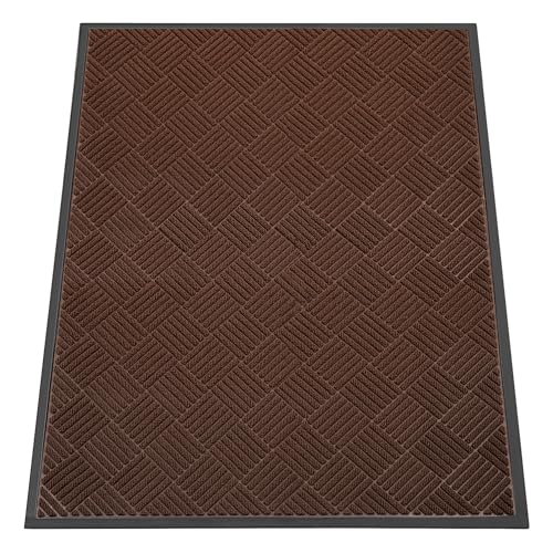 Indoor Outdoor Door Mat (Brown Diamond / 4' x 5' (Rectangular))