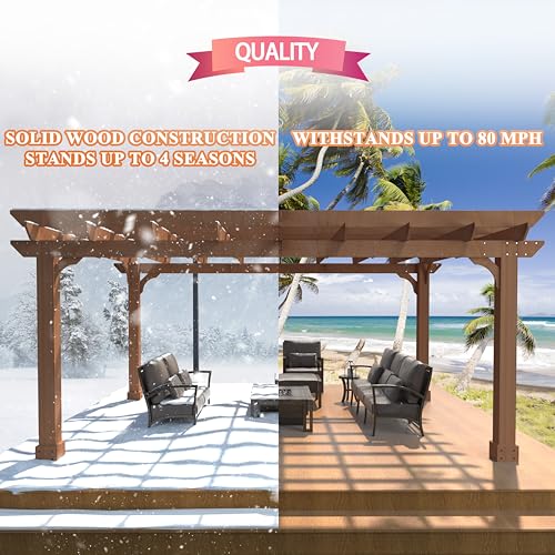 12x14 FT Wooden Pergola (12 x 14 FT)