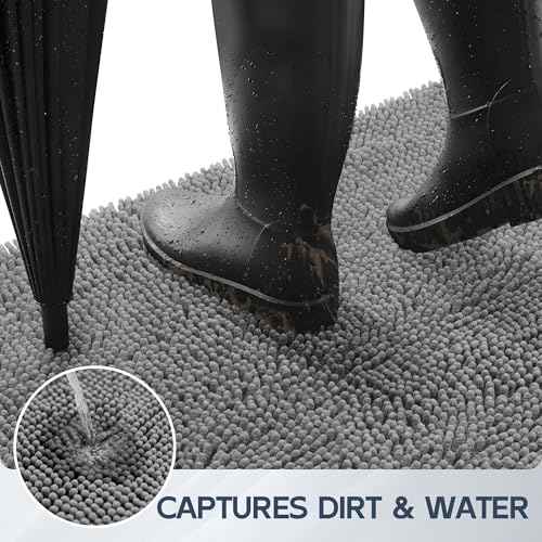 Dog Door Mat for Muddy Paws (72"x24" / Light Grey)