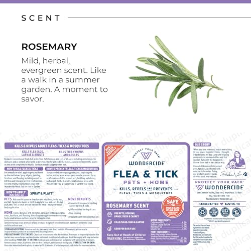 Flea Tick & Mosquito Spray for Pets & Home (32 Fl Oz / Rosemary)