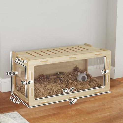 Hamster Cage Easy View Acrylic Panels for Rat 39" x 20" x 18.5" Oak