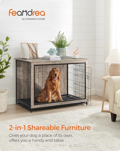 44.1" Dog Crate Furniture (Greige / 44.1"L x 29.5"W x 32.3"H)
