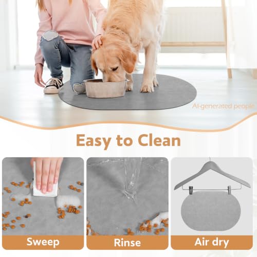 Absorbent Dog Food Mat (Lightgrey / 23"x34")