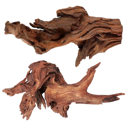 Natural Extral Large Driftwood for Aquarium Decor (Mopani driftwood （14-18 inch pack of 2）)