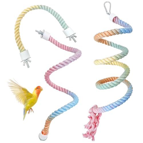 3 PCS Bird Rope Perch Parakeet Climbing Toys Bendable Swing