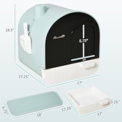 Cat Litter Box with Lid (Green)