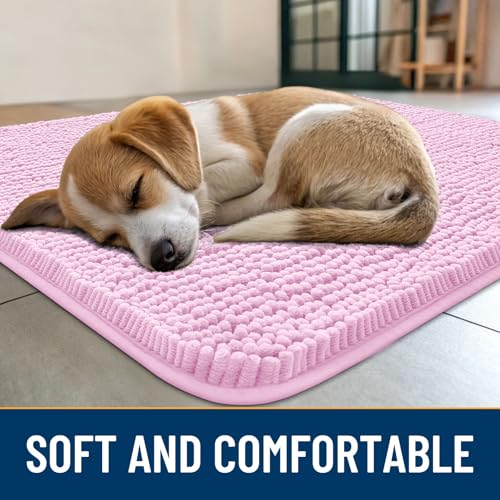 Dog Door Mat for Muddy Paws 48x30 (Pink / 48"X30")