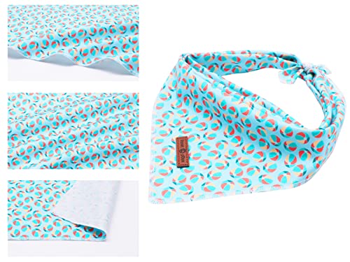 Dog Bandana Fabric Summer Dogs Kerchief for Small Medium Large Dogs (Beach Ball / Small (Pack of 1))