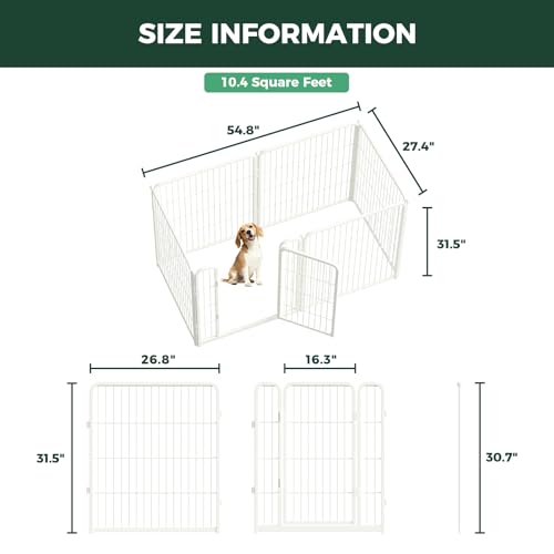 Homeplus Indoor Dog Playpen (White / 32"H)