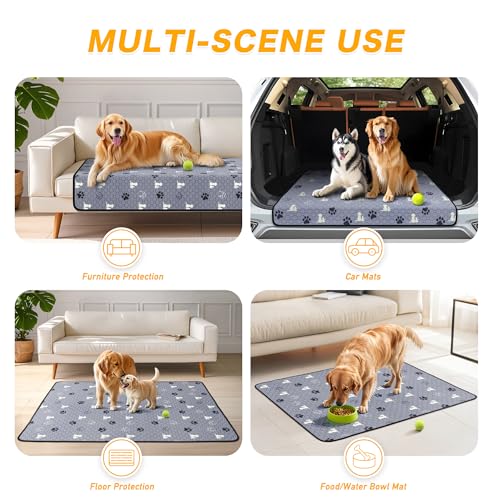 Washable Pee Pads for Dogs (Gray / 24"x48"(Pack of 2))