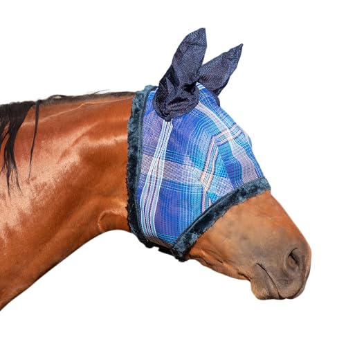 Horse Fly MASK with Fleece Ears and Forelock Hole (XL (Large Horse) / 181 - Kentucky Blue)