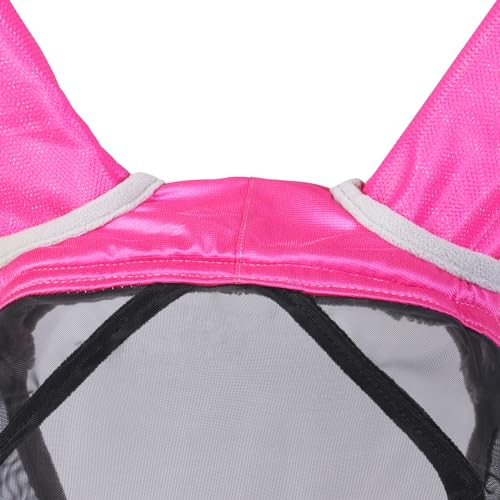 CareMaster Pro Luminous Horse Fly Mask Standard with Ears UV Protection for Horse Flamingo M Cob (Flamingo / Medium (Arabian))
