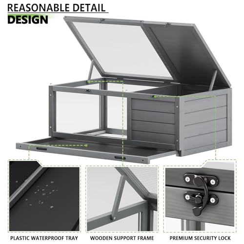 Tortoise Habitat with Adjustable Lamp Holder (New Gray)