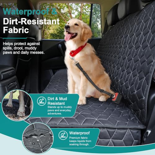 Dog Car Seat Covers for Back Seat (Truck Bench-61"W / Bench-Black)