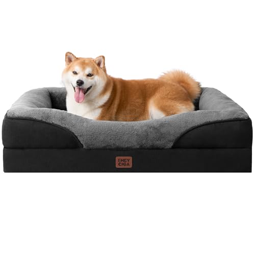 Orthopedic Dog Bed for Large Dog (Grey/Black / 36x27x7)