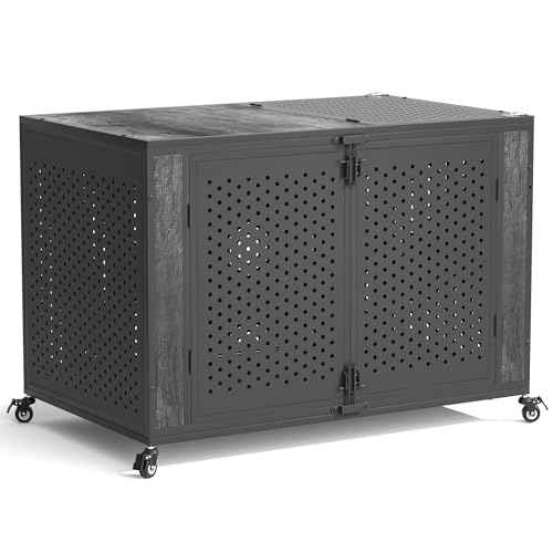 48" Heavy Duty Dog Crate Furniture for High Anxiety Dogs (Black and Gray / 48 inch)