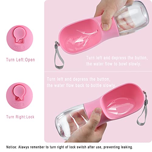 Dog Water Bottle Portable with Food Container & Filter for Travel (#12 Yellow / 19oz)