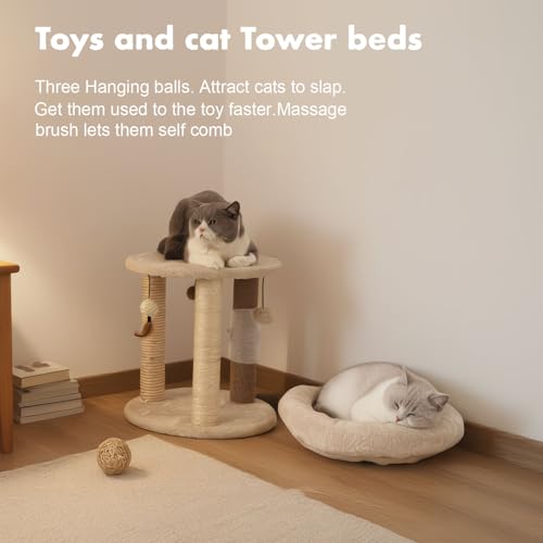 4in1 Small Cat Tree (For indoor cats and kittens / Beige)