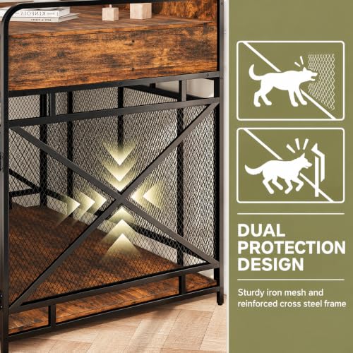 Dog Crate Furniture (48"L x 27.6"W x 38"H / Rustic Brown)