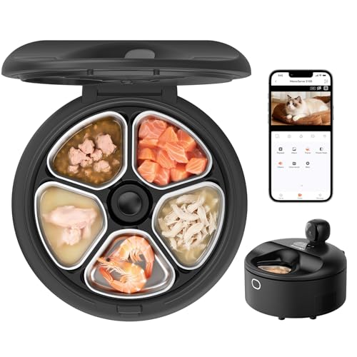 Automatic Wet Food Cat Feeder with Cooling (Black)