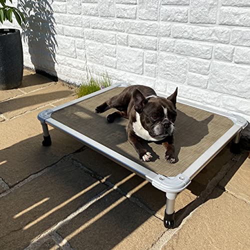 Chew Proof Elevated Dog Bed (Beige Coffee / 32.0"L x 25.0"W x 7.0"Th)