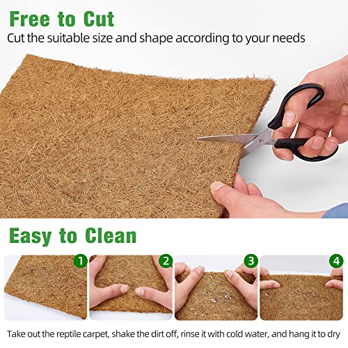 10 Pcs Reptile Carpet 12x12 Inch Coconut Fiber Mat for Tank Bedding (10 Pcs (12X12in))