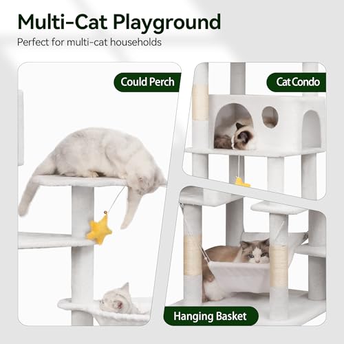 79in Large White Cat Tree (White)