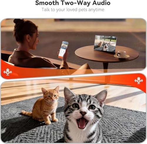 Automatic Dog Feeder with Camera (White/Orange)