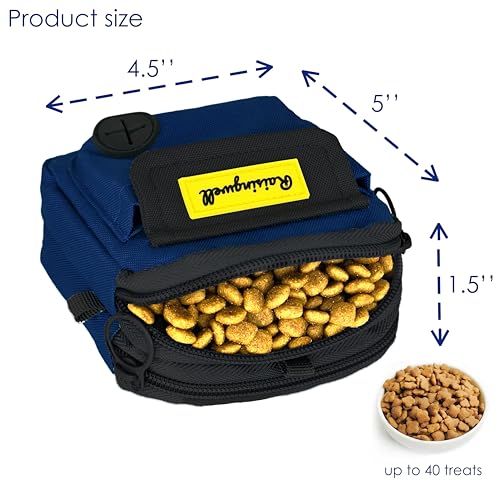 Dog Treat Pouch for Pet Walking and Training with Clicker (Two Bag / d5.Blue1)