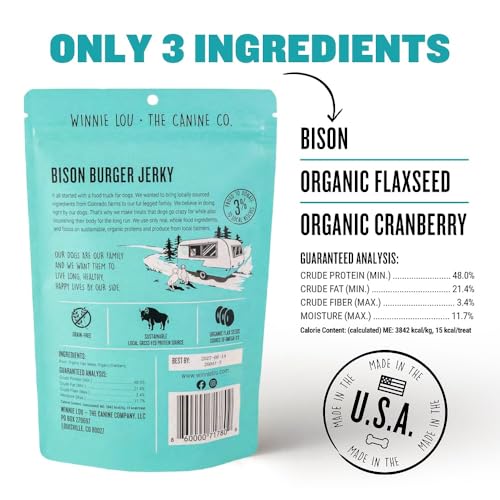 Winnie Lou Bison Burger Jerky Dog Treats (2.5 Ounce (Pack of 1))