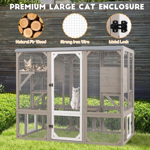 Catio Outdoor Cat Enclosure (59" L x 27.5" W x 47.2" H)