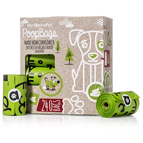 Compostable Dog Poop Bags (1 Count (Pack of 240) / Unscented Green)