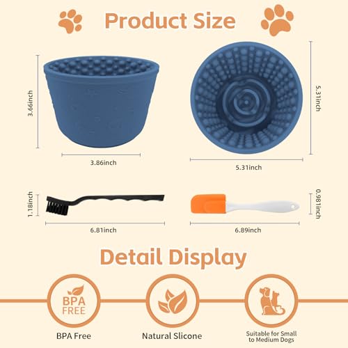Dog Lick Bowl (M-L / Dark Blue)