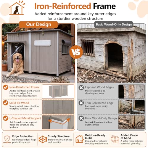 55" XL Insulated Outdoor Dog House for Large Dogs