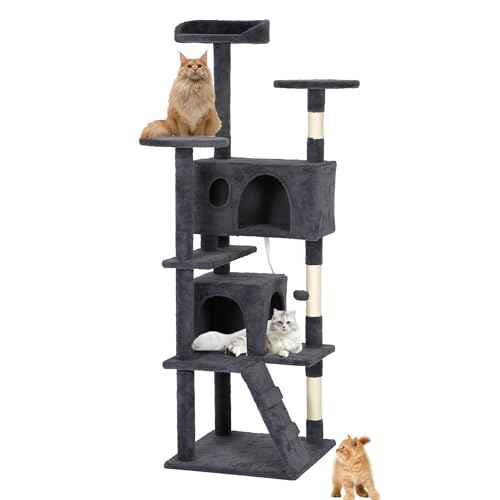 62" Cat Tree Tower (62in / Dark Gray)