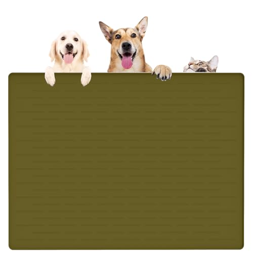 39.4"x29.5" Large Pet Food Mat (Avocado Green / 39.4"L x 29.5"W)