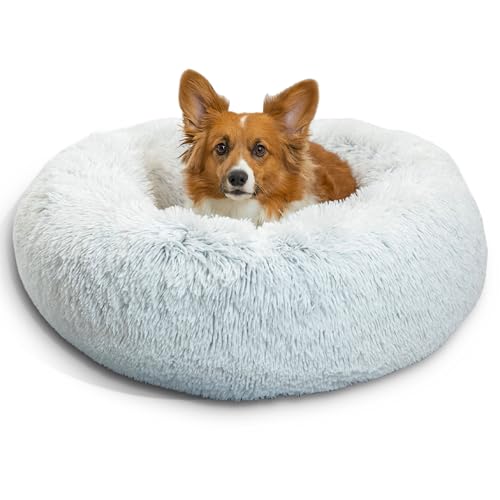 Original Calming Donut Dog Bed (Frost Shag / Medium)