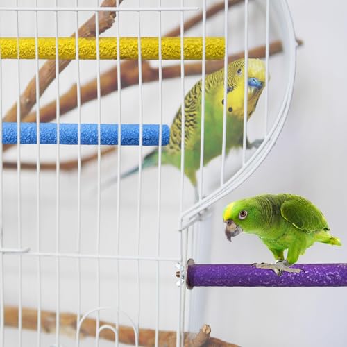 PIVBY Bird Perches for Cage Colorful Parrot Stand Toy Platform Paw Grinding Stick for Small Medium