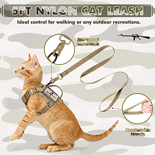 Tactical Cat Harness and Leash (Large / Beige)