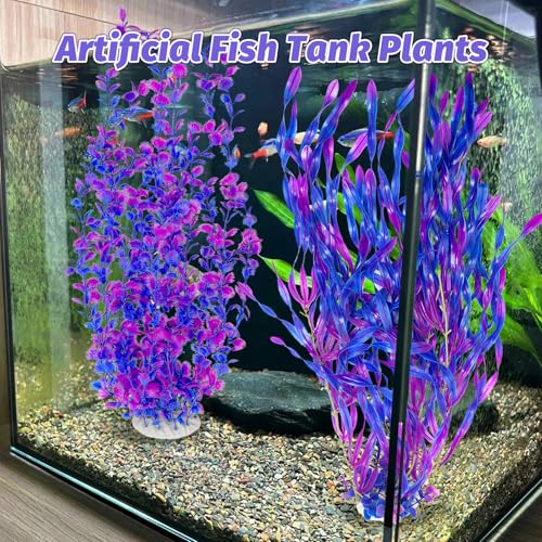 Tall Aquarium Plants 23 Inches (Purple（style C）)
