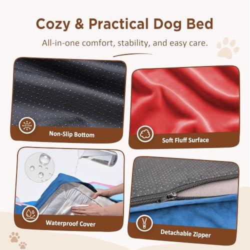 Orthopedic Dog Bed for Extra Large Dogs with Bolster (42.0"L x 30.0"W x 8.5"Th / Atlanta)