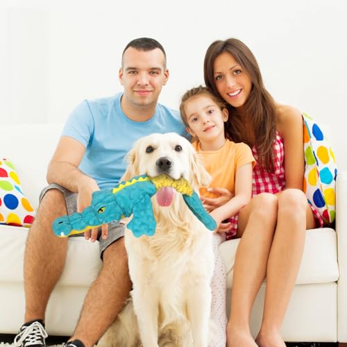 Dog Toys Cute Alligator Dog Toy Tough Plush Puppy Toy for Playtime (Blue02)