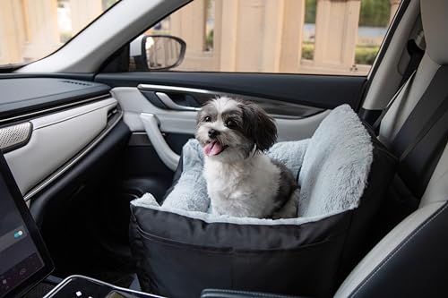 Elevated Dog Car Seat for Small Dogs (Booster (Black) / 21" x 20" x 14")