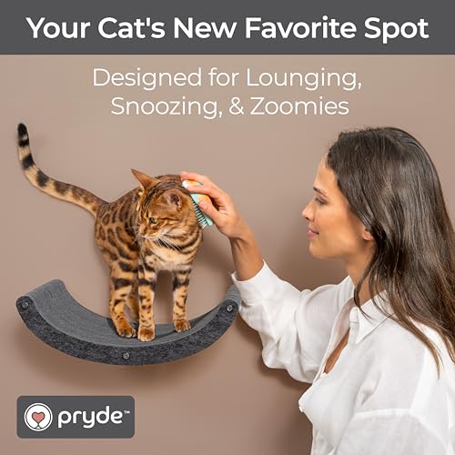 Cat Wall Shelf (Charcoal / 1 Curved Cat Climber)