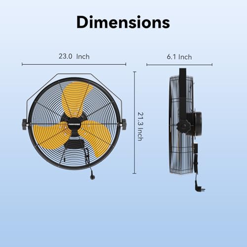 2PCS 18 Inch Wall Fan Pro Series (Yellow / 18 inch x 2)