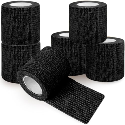 Self Adhesive Bandage Wrap 6 Pack (Black)