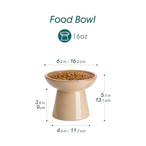 2 Pack Elevated Cat Food Bowls (Brown)